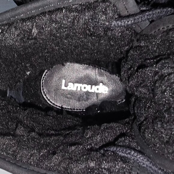 Larroude Vail Hiking Boot Water Resistant Shoe Black Grey Tweed Nubuck 7.5 - Picture 10 of 13